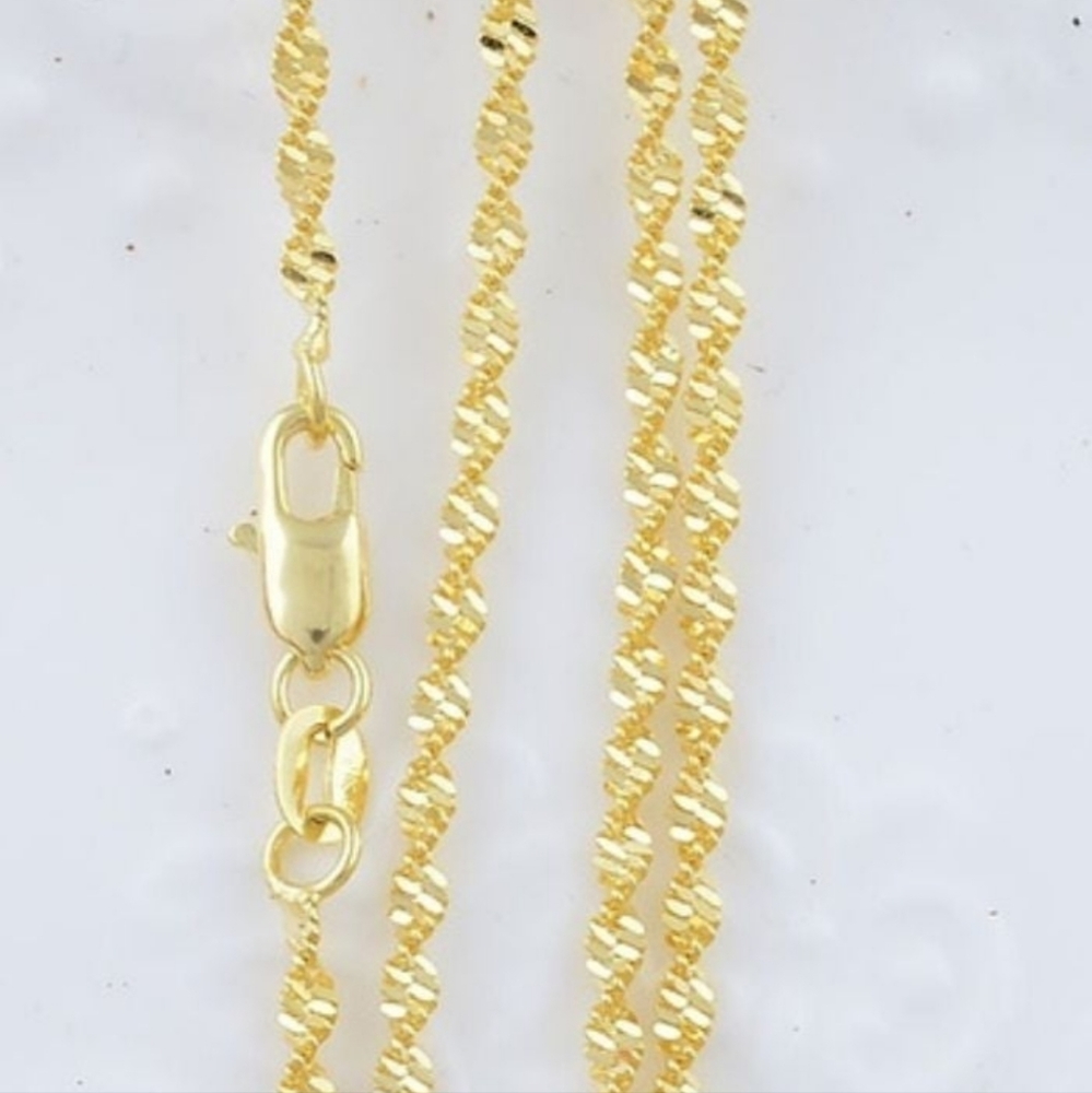 NEW 18KGF GOLD NECKLACE ROPE CHAIN NEW 24"